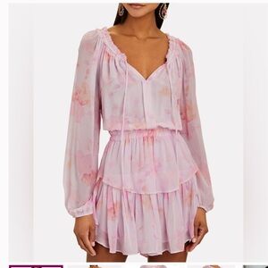 Loveshackfancy Pink Floral popover dress